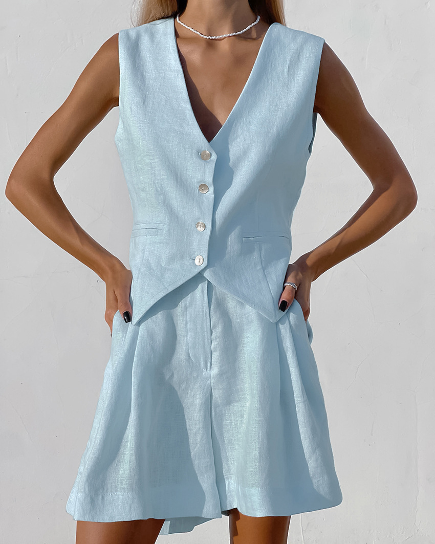 Summer Linen Clothing For Women - 2025 جديد دعوى سترة + مجموعة