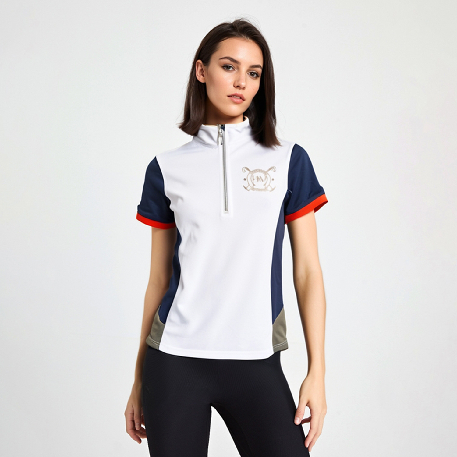 Summer Equestrian Clothing - قميص نسائي من هورسوير بياقة عالية
