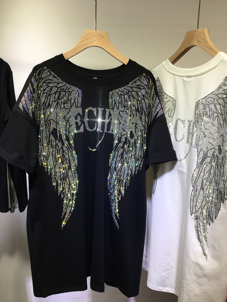 Summer Clothing Brands For Women - L-4XL حجر الراين كبيرة الحجم أجنحة