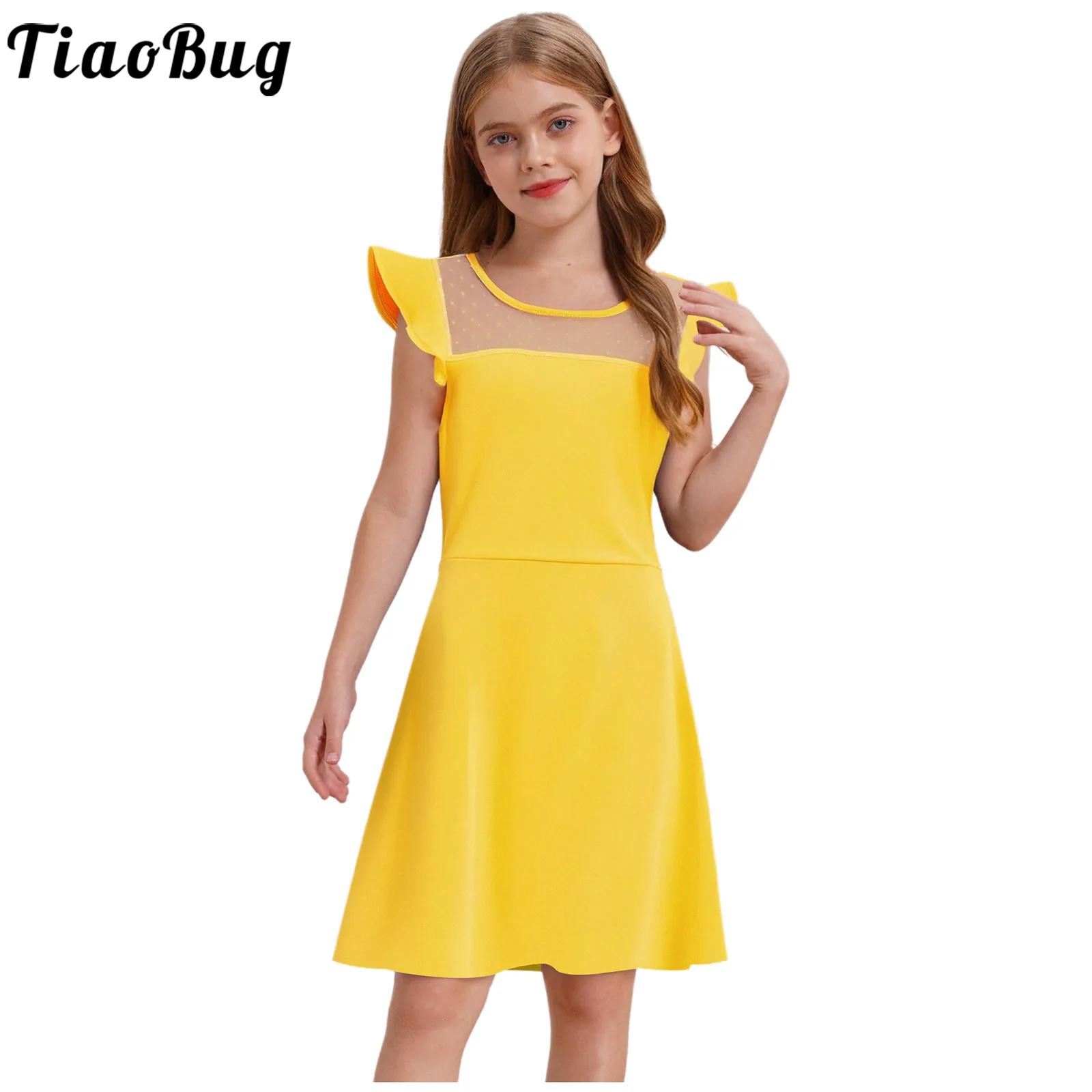 Summer Clothing For Teens - فستان صيفي للفتيات المراهقات بأكمام مكشكشة
