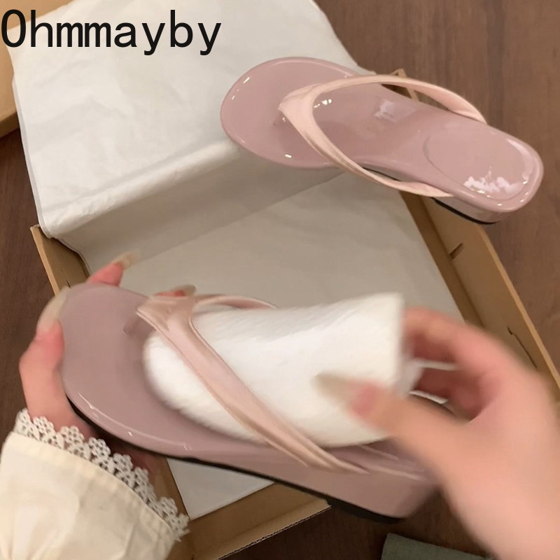 Summer Vacation Clothing Women - صنادل نسائية صيفية بكعب ويدجز بتصميم