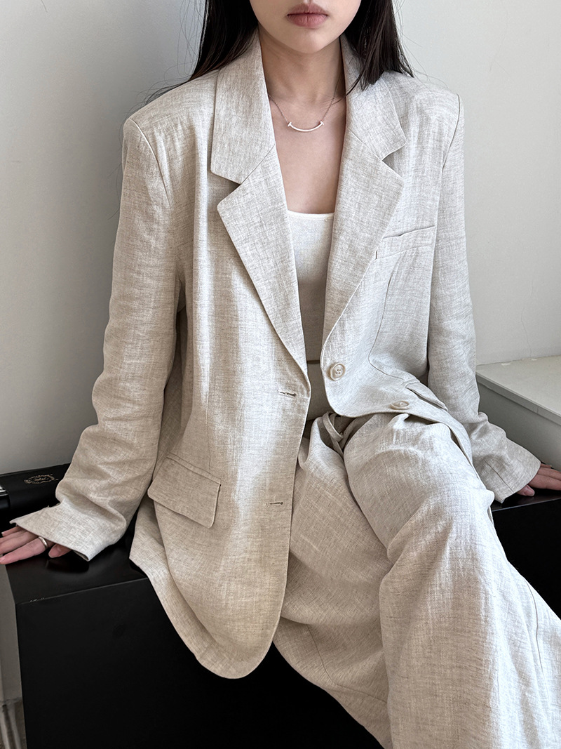 Summer Linen Clothing For Women - الخريف الراقية مادة الكتان السترة مجموعات