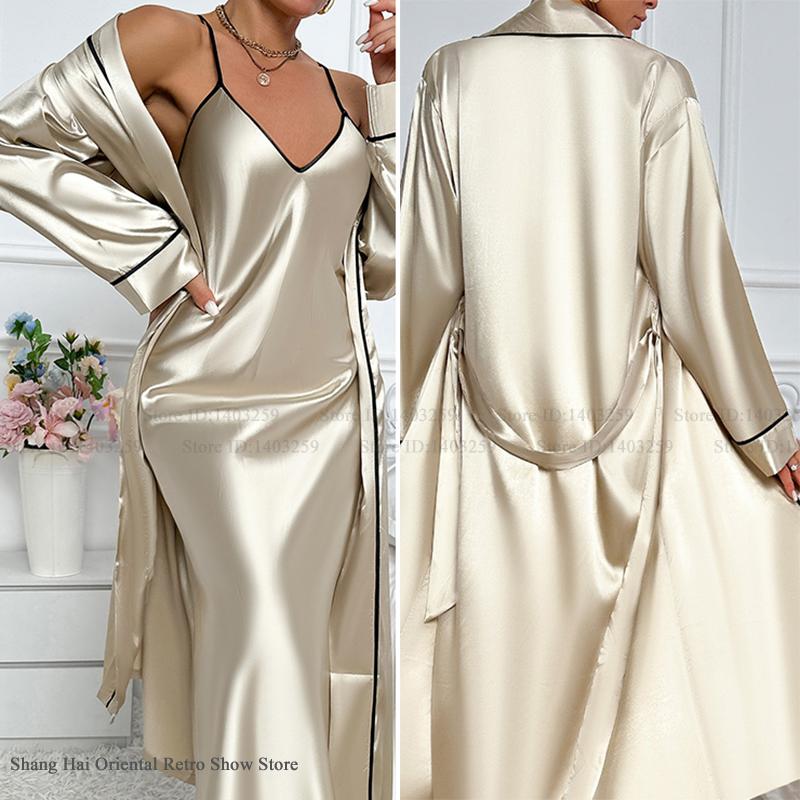 Summer Nights Clothing - طقم رداء Twinset طويل مثير قميص