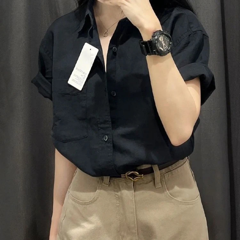 Summer Clothing Trends For Women - بلوزة نسائية كورية جديدة للصيف بأكمام
