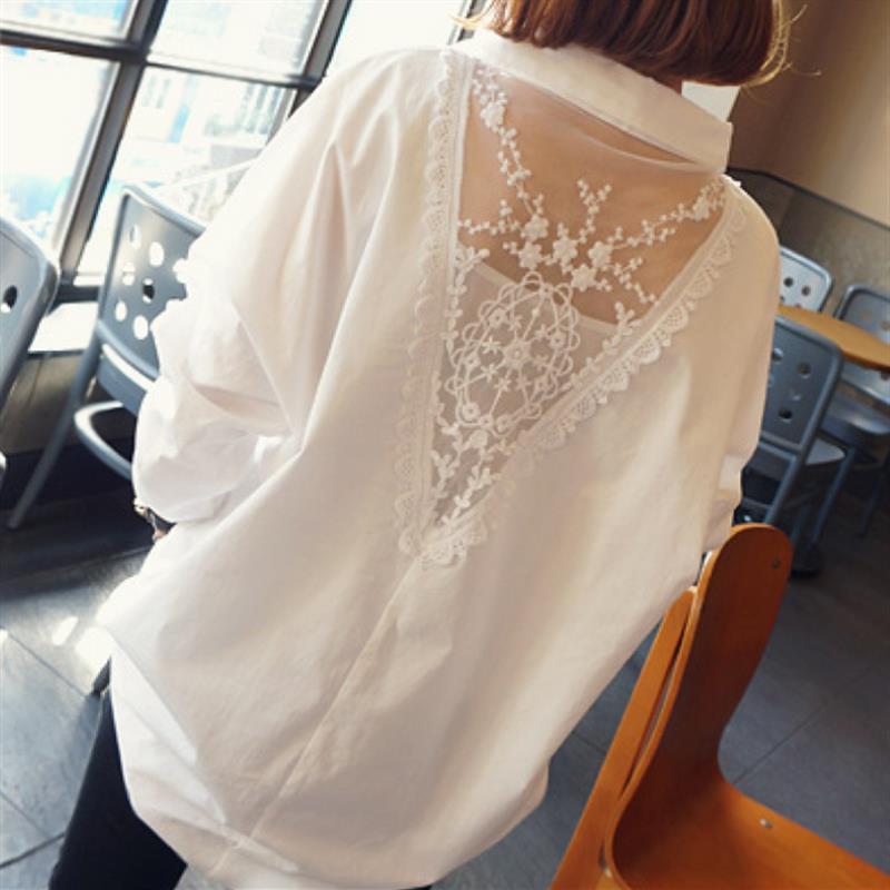 Summer Gauze Clothing - الموضة الخامس الرقبة التطريز الشاش تقسم