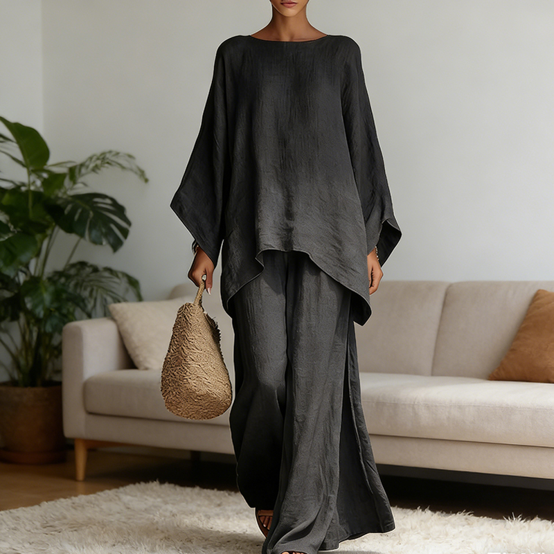 Summer Linen Clothing For Women - طقم نسائي جديد للربيع من قطعتين،