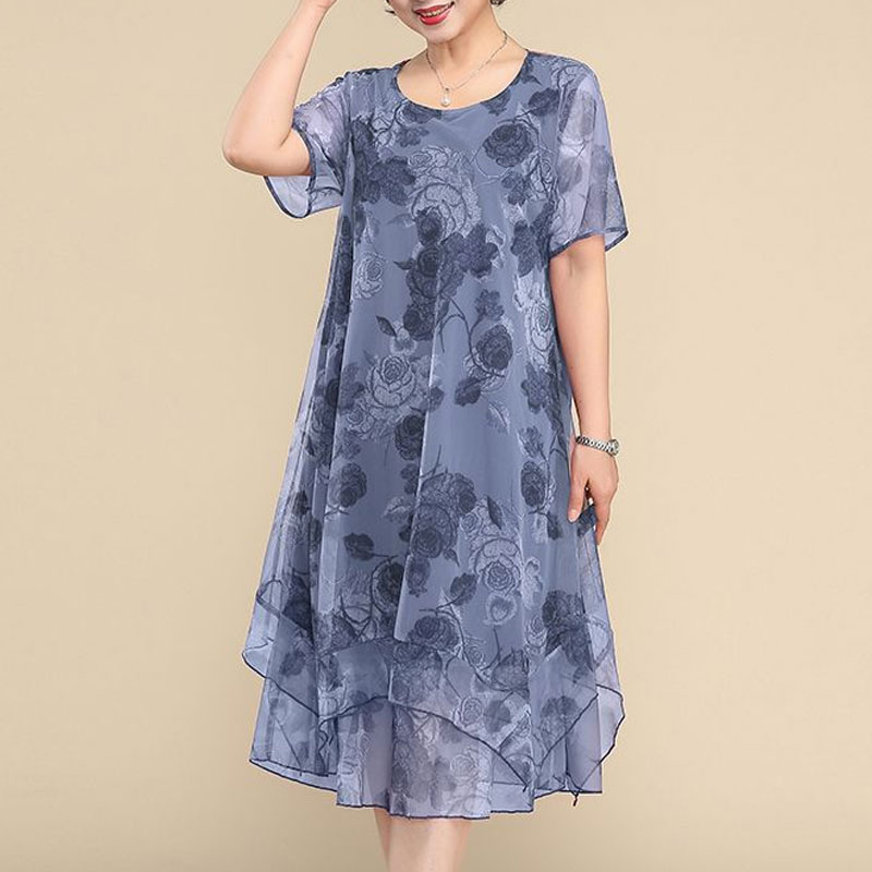 فستان متوسط الطول بطبعة زهور ع - مراجعة Summer Gauze Clothing وسعره