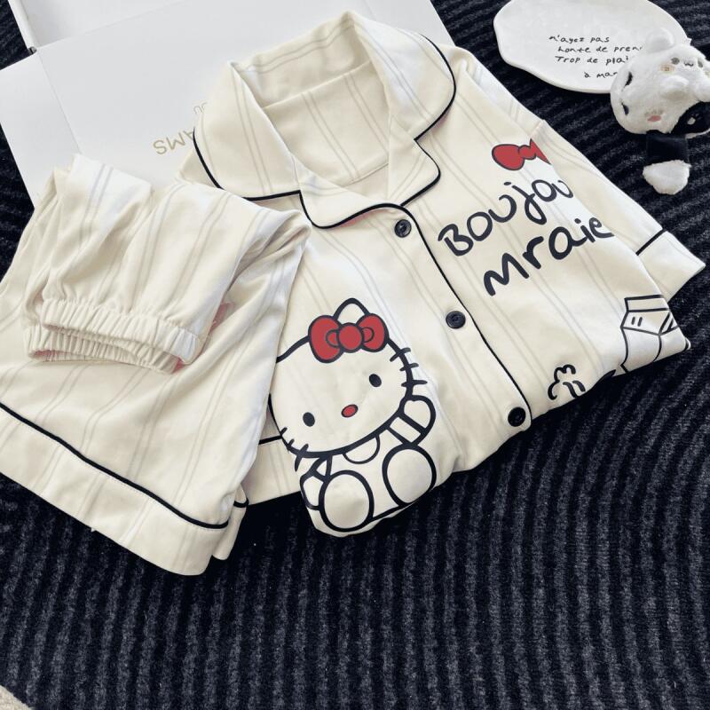 بيجامة نسائية كورية أنيقة بأكم - مراجعة Summer Clothing For Teens وسعره