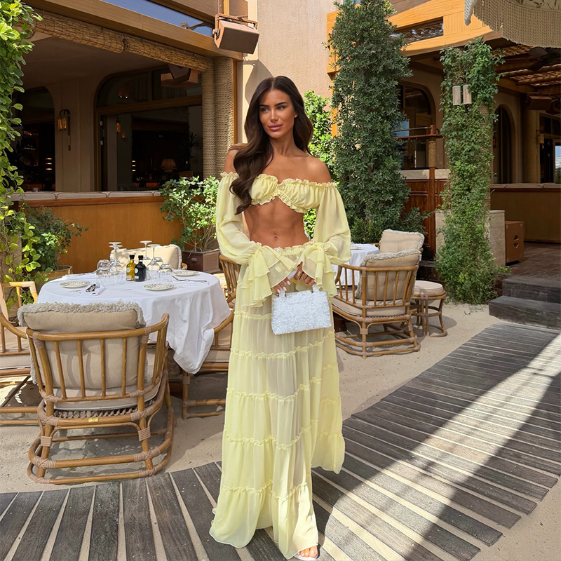 طقم نسائي أنيق من قطعتين باللو - مراجعة Summer Vacation Clothing Women وسعره