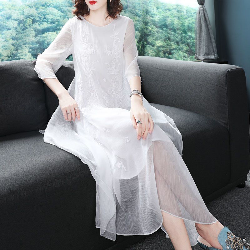 فستان سهرة أنيق بياقة دائرية و - مراجعة Summer Gauze Clothing وسعره