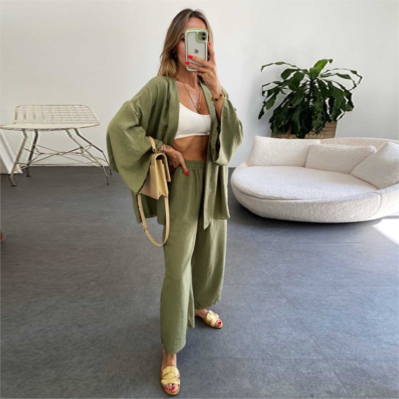 بنطلون نسائي كتان مع كم الخفاف - مراجعة Summer Linen Clothing For Women وسعره