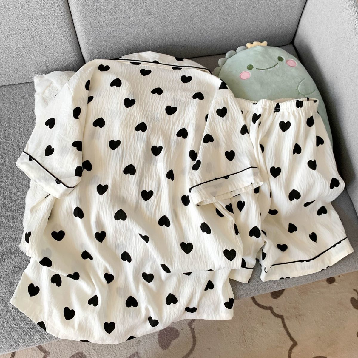 بيجامة نسائية صيفية رقيقة بنمط - مراجعة Summer Clothing Cheap وسعره