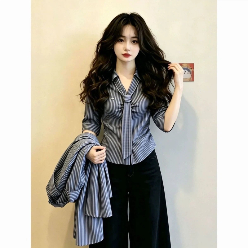 بلوزة أنيقة مخططة بأكمام قصيرة - مراجعة Summer Clothing Trends For Women وسعره