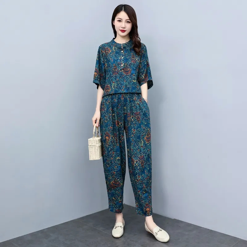بدلة صيفية للأمهات متوسطات الع - مراجعة Summer Linen Clothing For Women وسعره