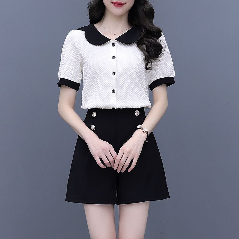التباين اللون زر مجموعات قصيرة - مراجعة Summer Clothing Trends For Women وسعره