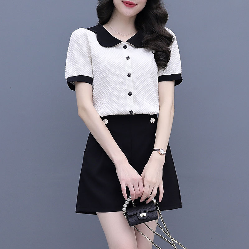 التباين اللون زر مجموعات قصيرة - مراجعة Summer Clothing Trends For Women وسعره