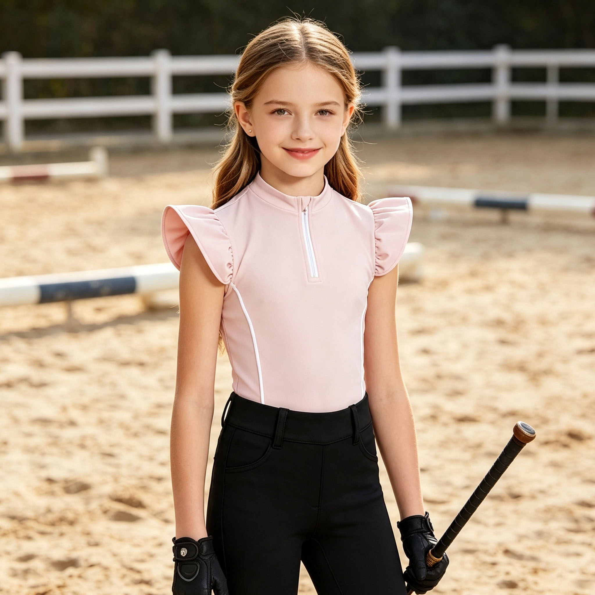 قميص ركوب الخيل للفتيات الصغير - مراجعة Summer Equestrian Clothing وسعره