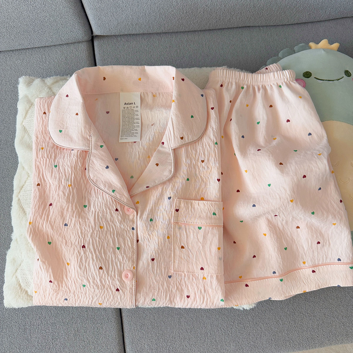 طقم بيجامة نسائية من القطن بنق - مراجعة Summer Clothing Cheap وسعره