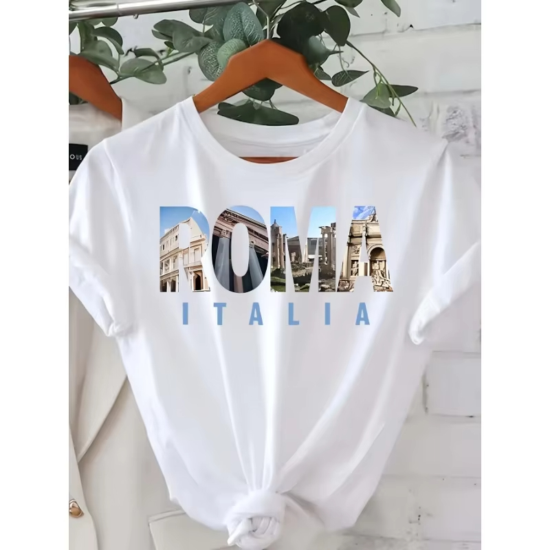 تي شيرت مطبوع عليه حروف، موضة  - مراجعة Summer Clothing Trends For Women وسعره