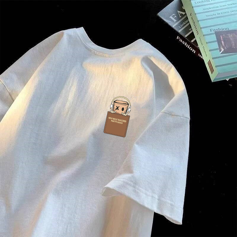 تي شيرت قطني فاخر بطباعة رسومي - مراجعة Summer Clothing Brands For Women وسعره