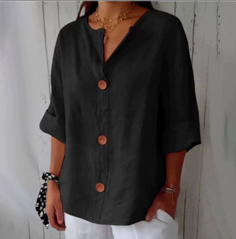 قميص فضفاض بمقاسات كبيرة للنسا - مراجعة Summer Linen Clothing For Women وسعره
