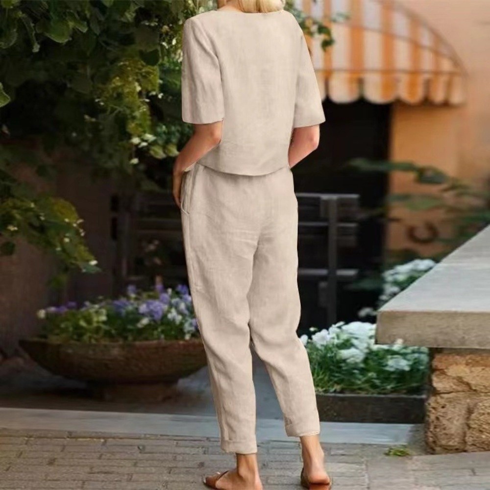 بدلة نسائية من القطن والكتان ب - مراجعة Summer Linen Clothing For Women وسعره