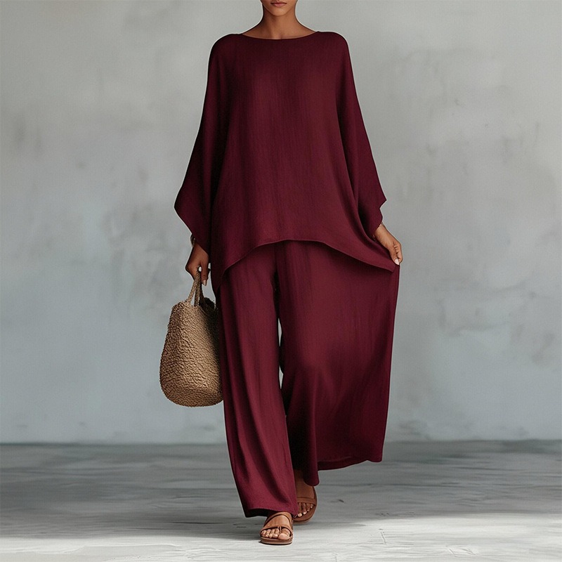 طقم نسائي جديد للربيع من قطعتي - مراجعة Summer Linen Clothing For Women وسعره